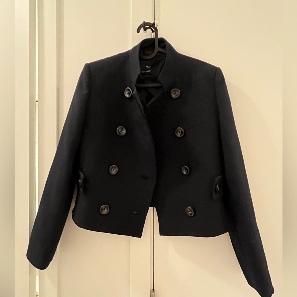 Mango Navy Blue Tailored Blazer Jacket